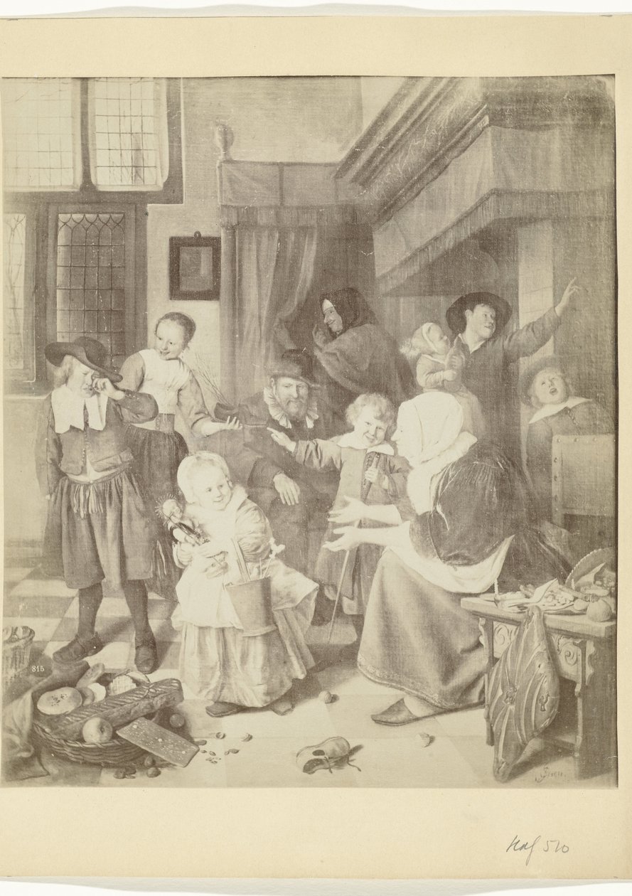Jan Steen tarafından Aziz Nikolaos Bayramı resminin fotoğraf reprodüksiyonu by Anonymous