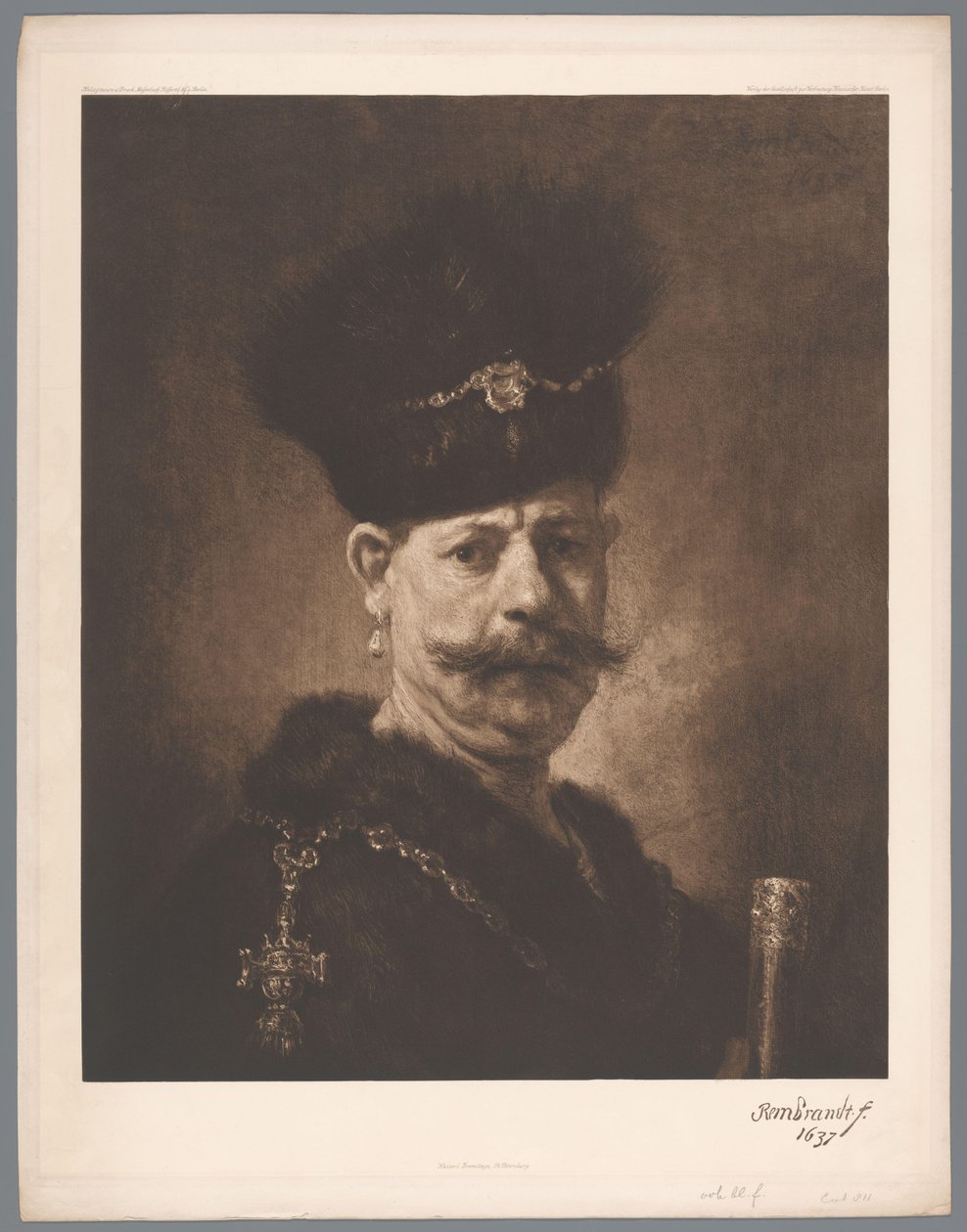 Bir adamın portresi resminin fotoğraf reprodüksiyonu, Rembrandt [?], koll. Petersburg