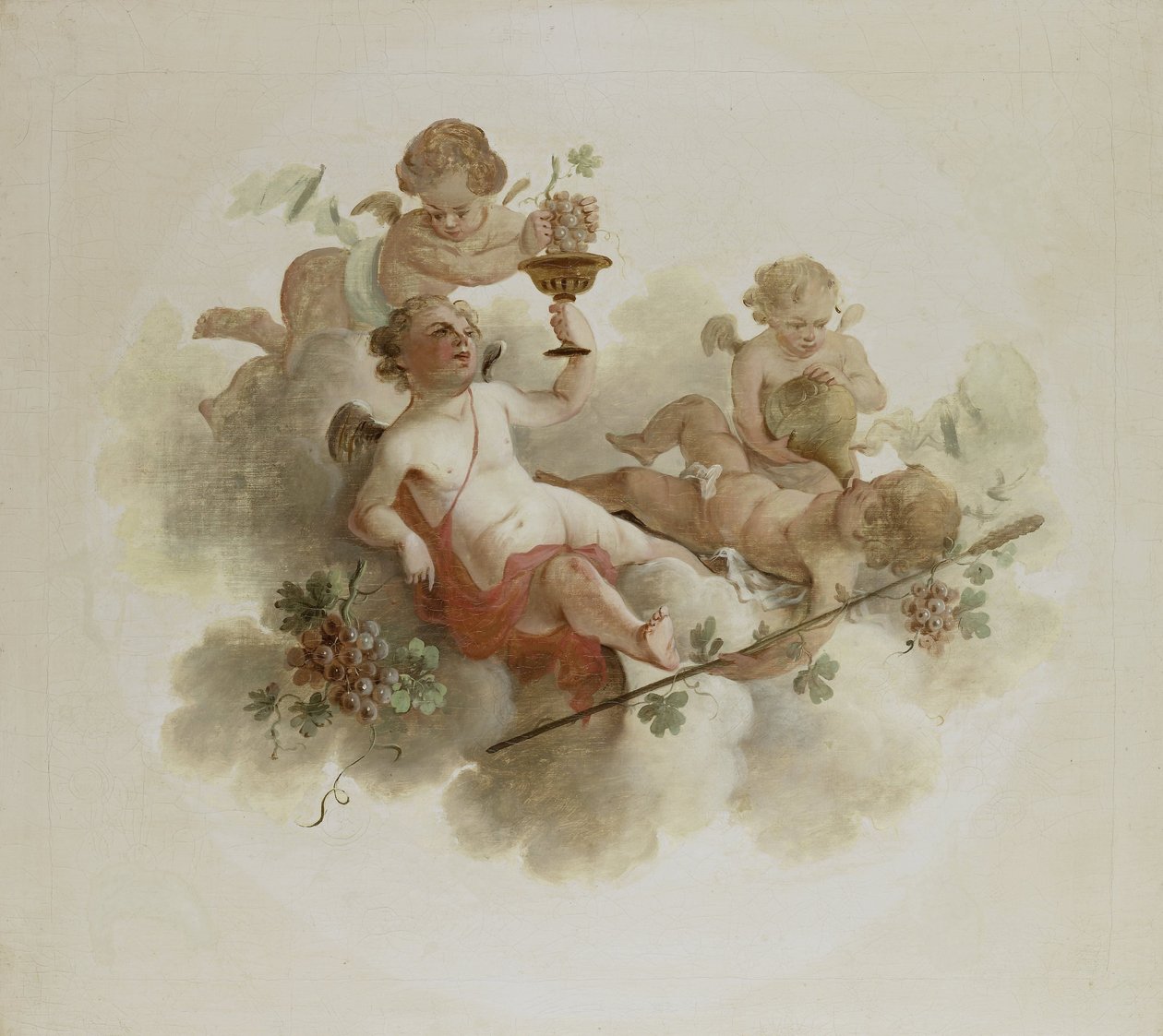 Üzümlü Dört Putti by Anonymous