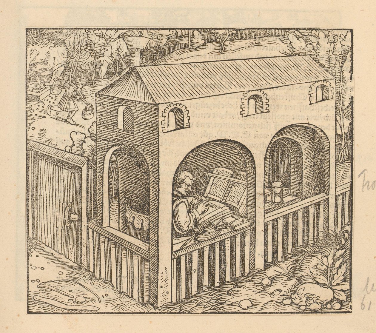 Francesco Petrarca evinde yazıyor by Anonymous