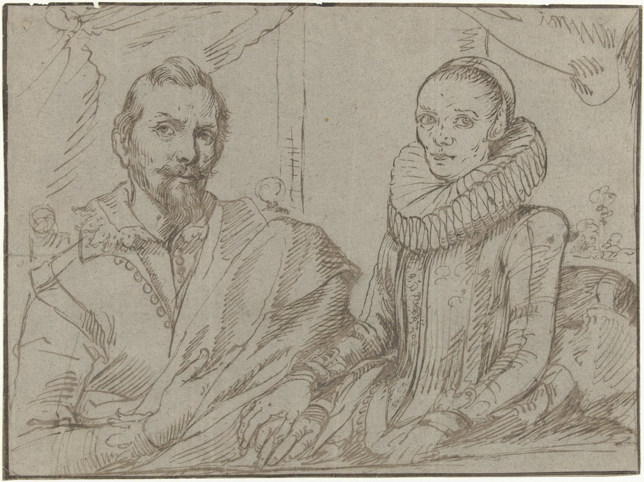 Frans Snijders ve eşi Margaretha de Vos by Anonymous