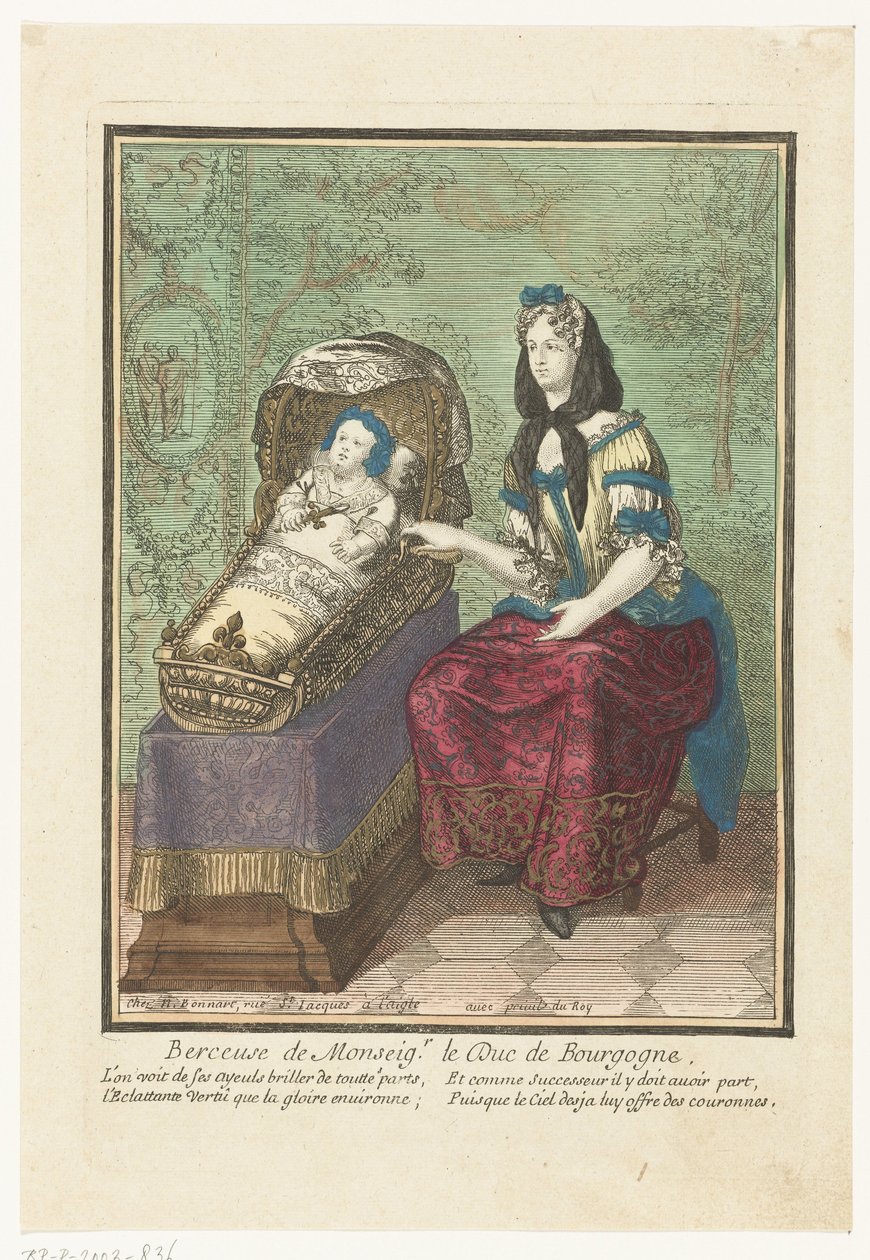Fransız kralı beşikte Berceuse de Monsenyör. Le Duc de Bourgogne. (nesne üzerindeki başlık) by Anonymous