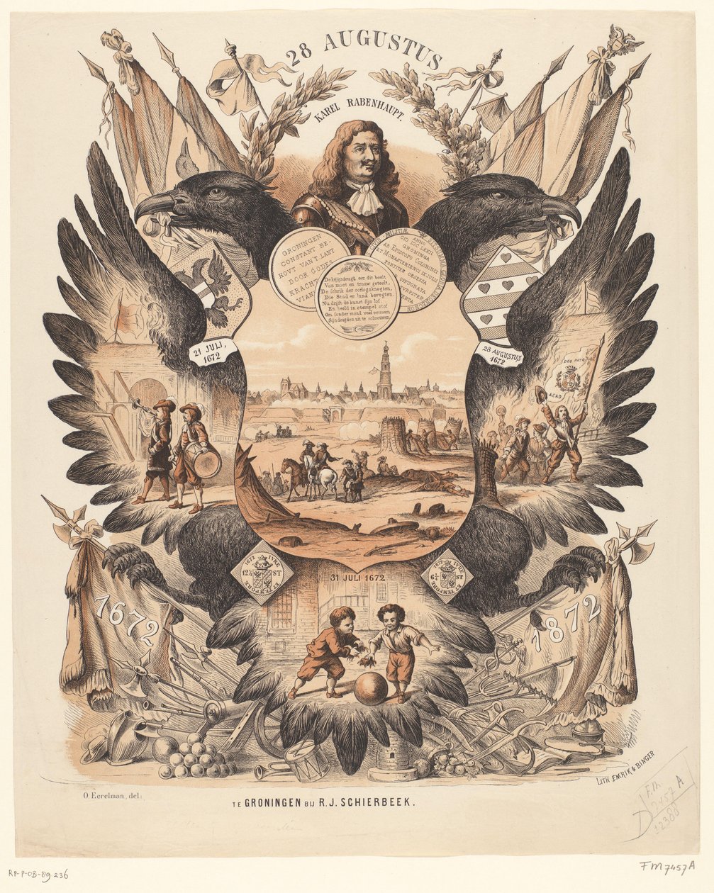 Groningen 1672-1872 kabartmasının 200. yılını kutlayan hatıra plaketi by Anonymous