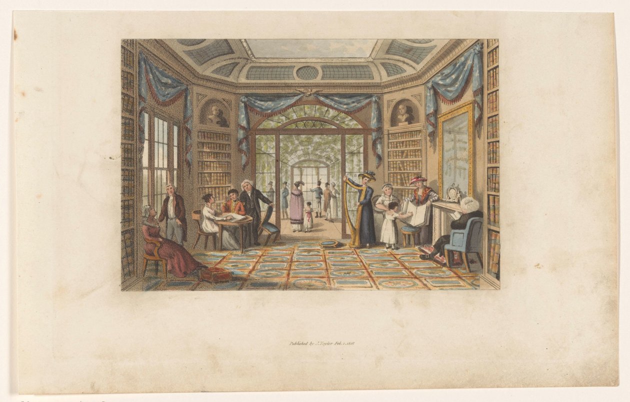 Bir kütüphanede şirket by Anonymous