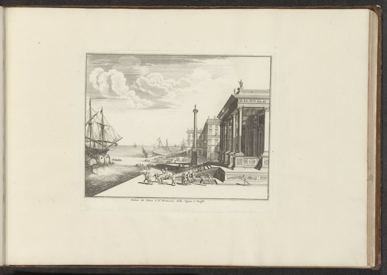 Venedik'teki Palazzo del Nunzio Ponteficio'nun görünümü Palais du Nonce à St. Francesco della Vigna à Venise (nesne üzerindeki başlık) Venedik, Livorno, Napoli ve Roma'daki saraylar ve anıtlar (seri başlığı) by Anonymous