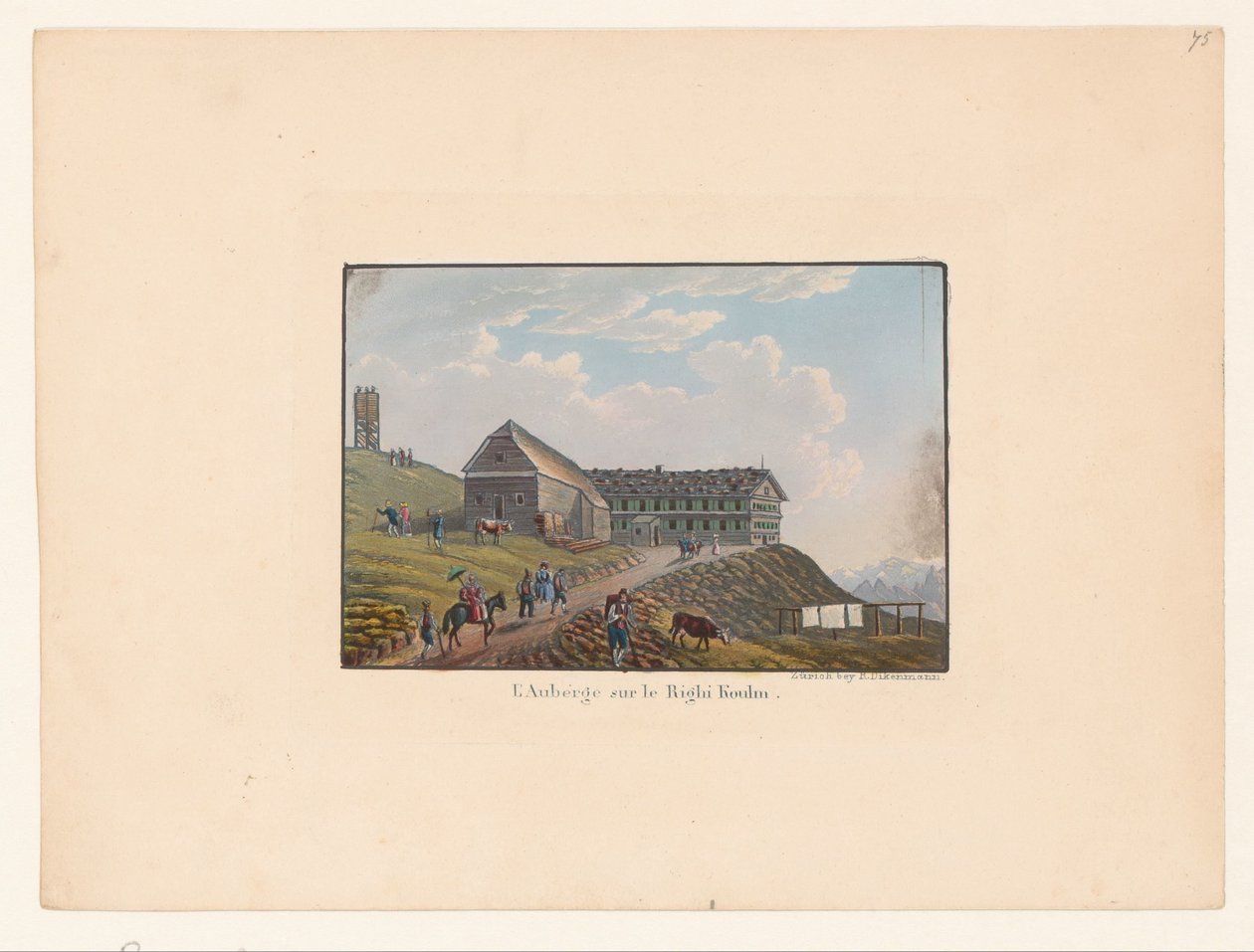 Rigi Kulm L'Auberge sur le Righi Koulm'un görünümü (nesne üzerindeki başlık) by Anonymous