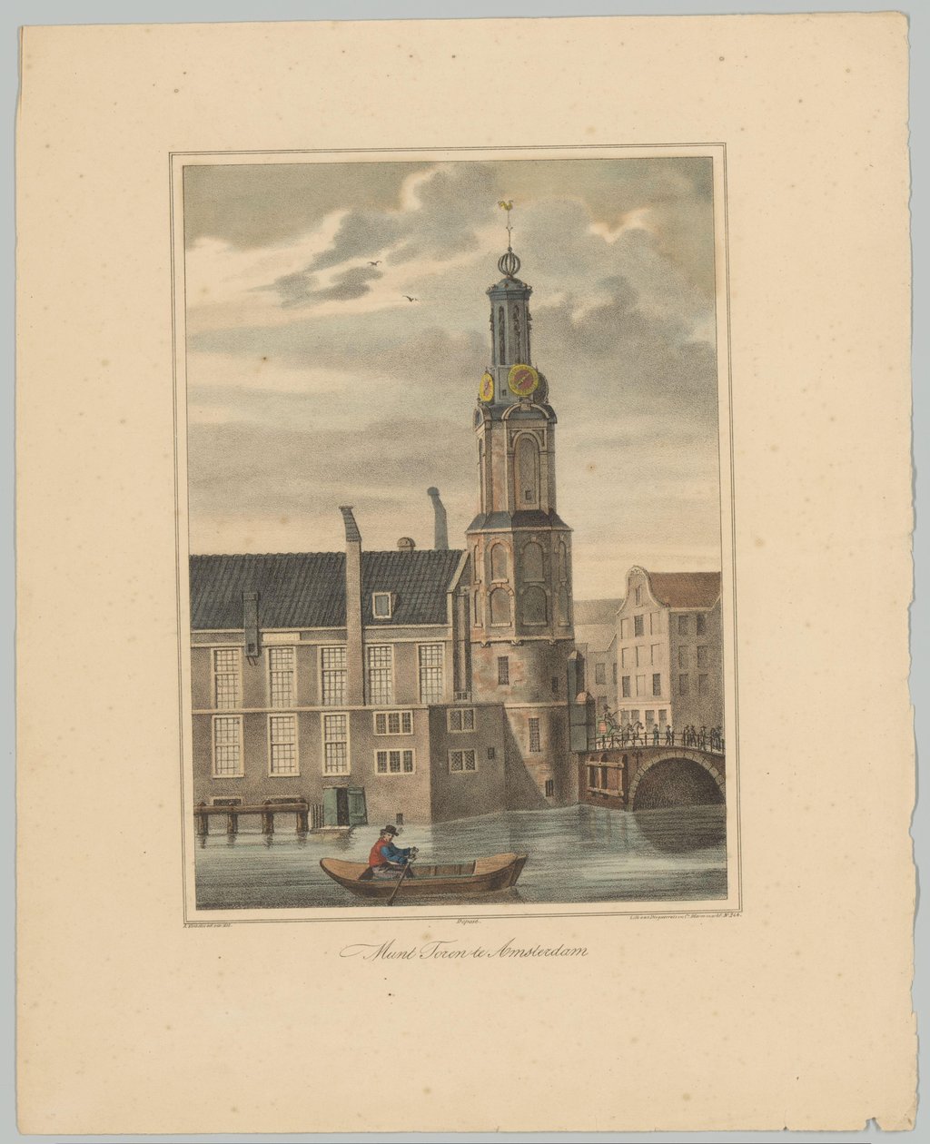 Amsterdam'daki Munttoren'in Görünümü Amsterdam'daki Munttoren (nesne üzerindeki başlık) Amsterdam Şehri'nin Altı Ana Kulesi'nin Görünümleri. 2. Cahier (dizi adı) by Anonymous
