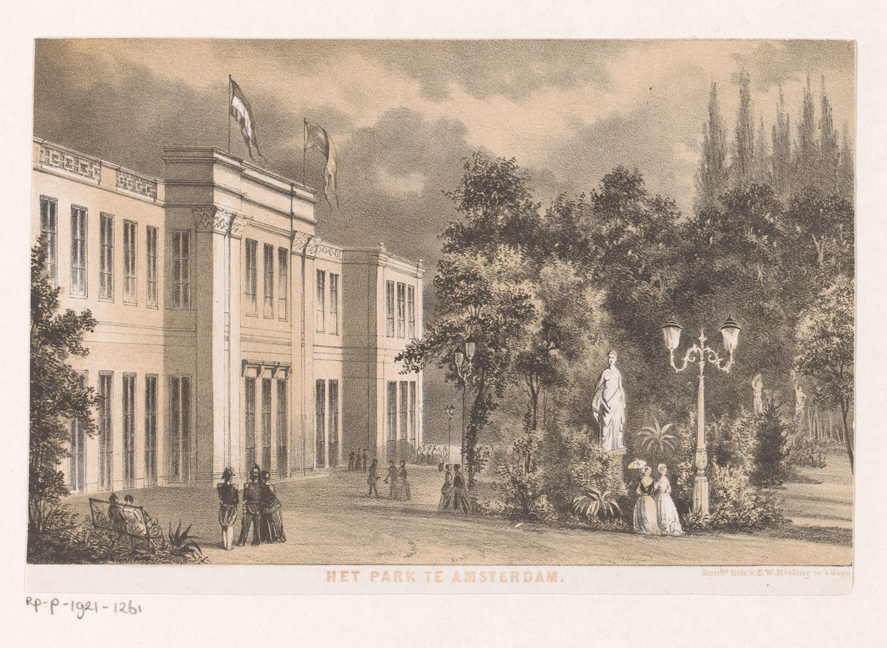 1852 Amsterdam'daki Wertheimerpark Het Park'taki Parkzaal'ın görünümü (nesne üzerindeki başlık) by Anonymous