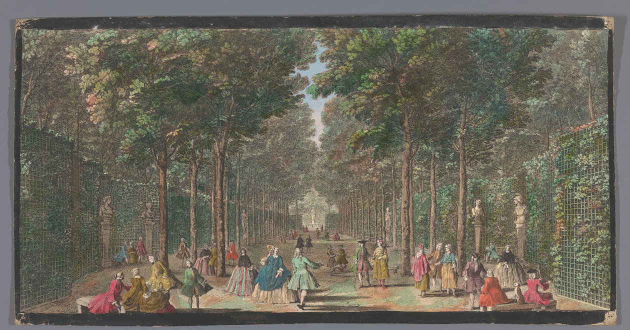 Gezicht op de Salle des Marronniers in de Tuin van Versailles The Salle aux Marronniers (nesne üzerindeki başlık) by Anonymous