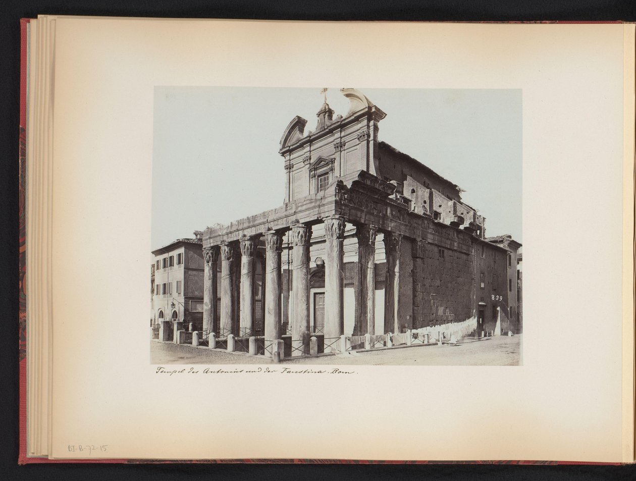 Roma'daki Roma Forumu'ndaki Antoninus ve Faustina Tapınağı'nın görünümü, İtalya Tempel des Antonius und der Faustina. rom (nesnedeki başlık) by Anonymous