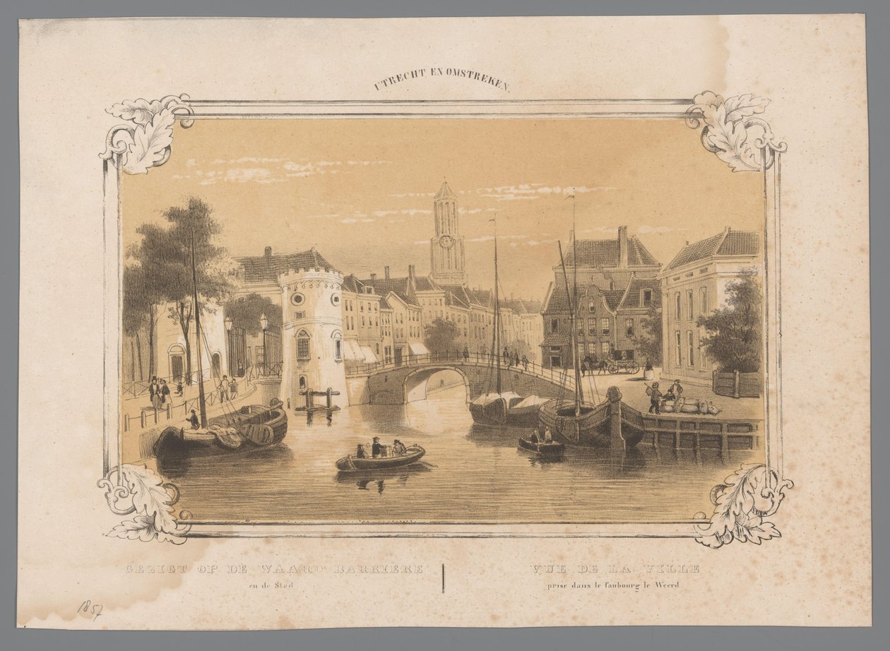 Utrecht'teki Waard Bariyerinin Görünümü Waard Barriere'nin ve Şehrin Görünümü / Vue de la Ville ödül dans le Faubourg le Weerd (nesne üzerindeki başlık) Utrecht ve çevresi (nesne üzerindeki seri başlığı) by Anonymous
