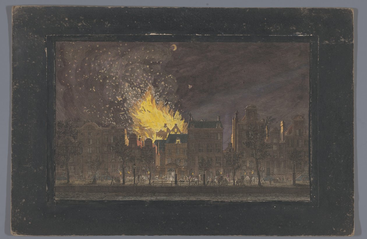 11 Mayıs 1772'de Amsterdam'daki Schouwburg'daki yangının görünümü by Anonymous