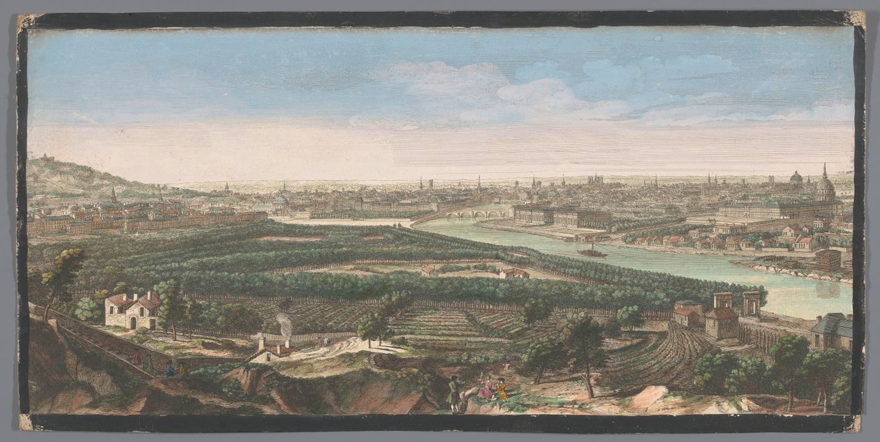 Chaillot köyünden görülen Paris şehrinin görünümü Chaillot köyünün yazarı tarafından çekilen Paris şehrinin genel görünümü (nesne üzerindeki başlık) by Anonymous
