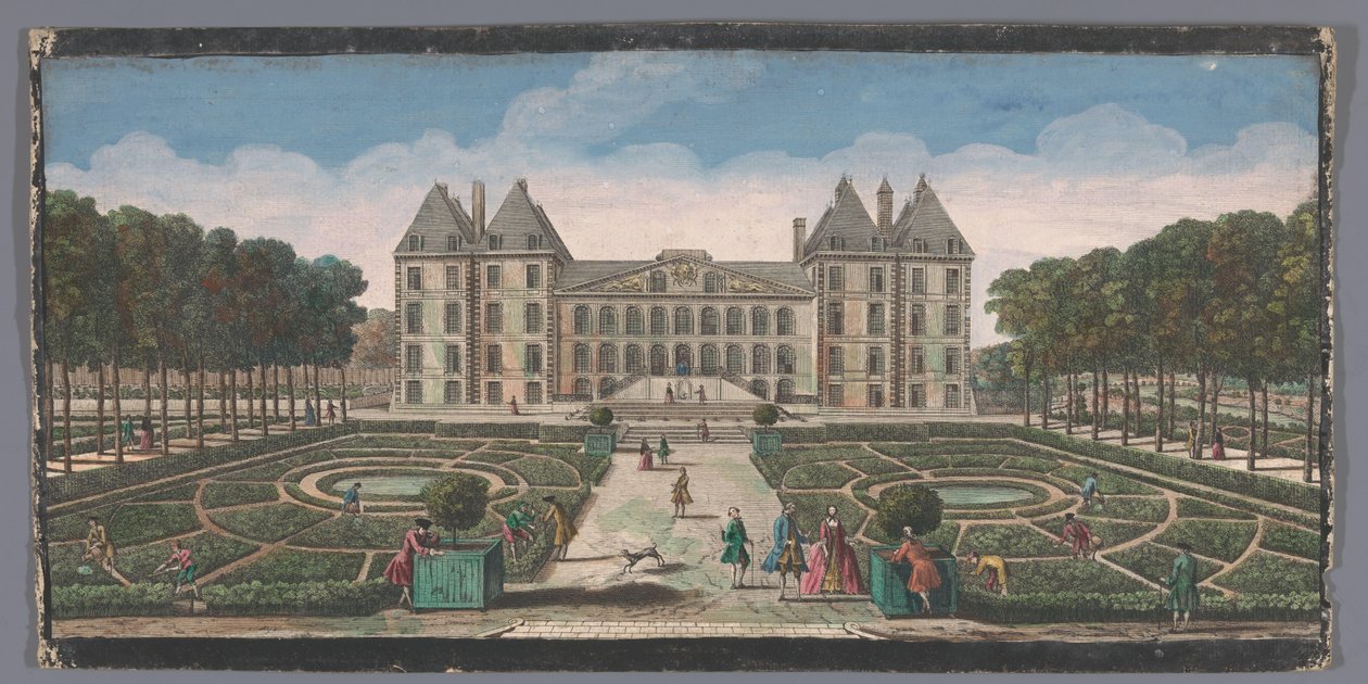Bahçe ve Château de Saint-Maur Vue du Chateau Royal de Saint Maur du côté du jardin manzarası (nesne üzerindeki başlık) by Anonymous