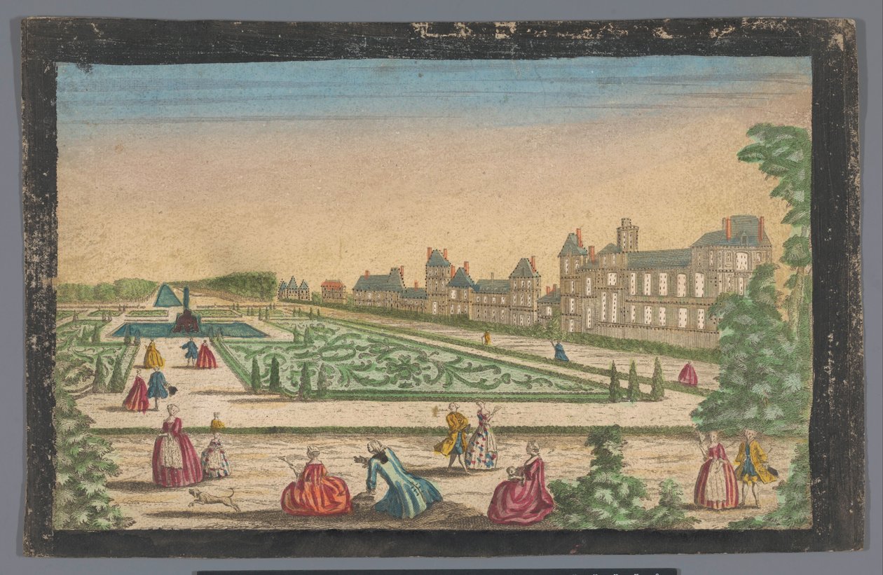 Bahçe ve Palais de Fontainebleau manzarası by Anonymous