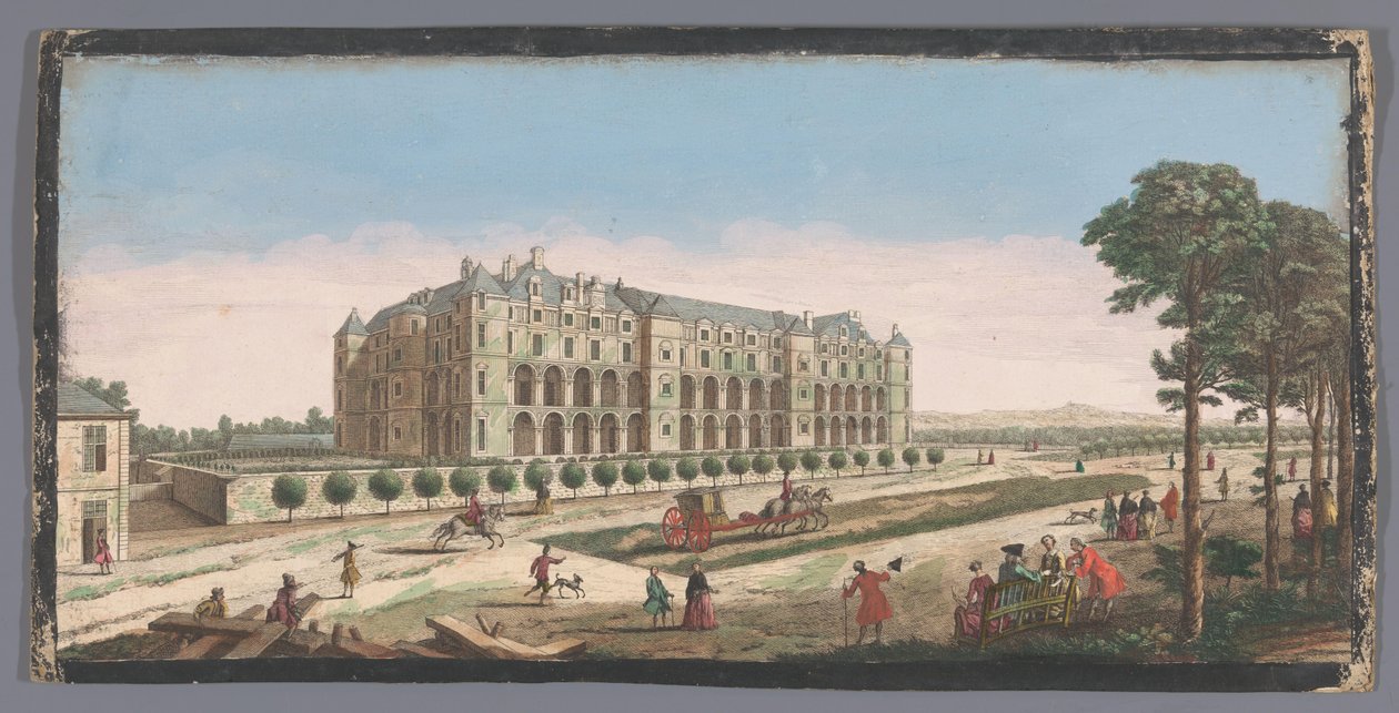 Paris'teki Château de Madrid'in görünümü Vüe du Chateau Royal de Madrid (nesnedeki başlık) by Anonymous
