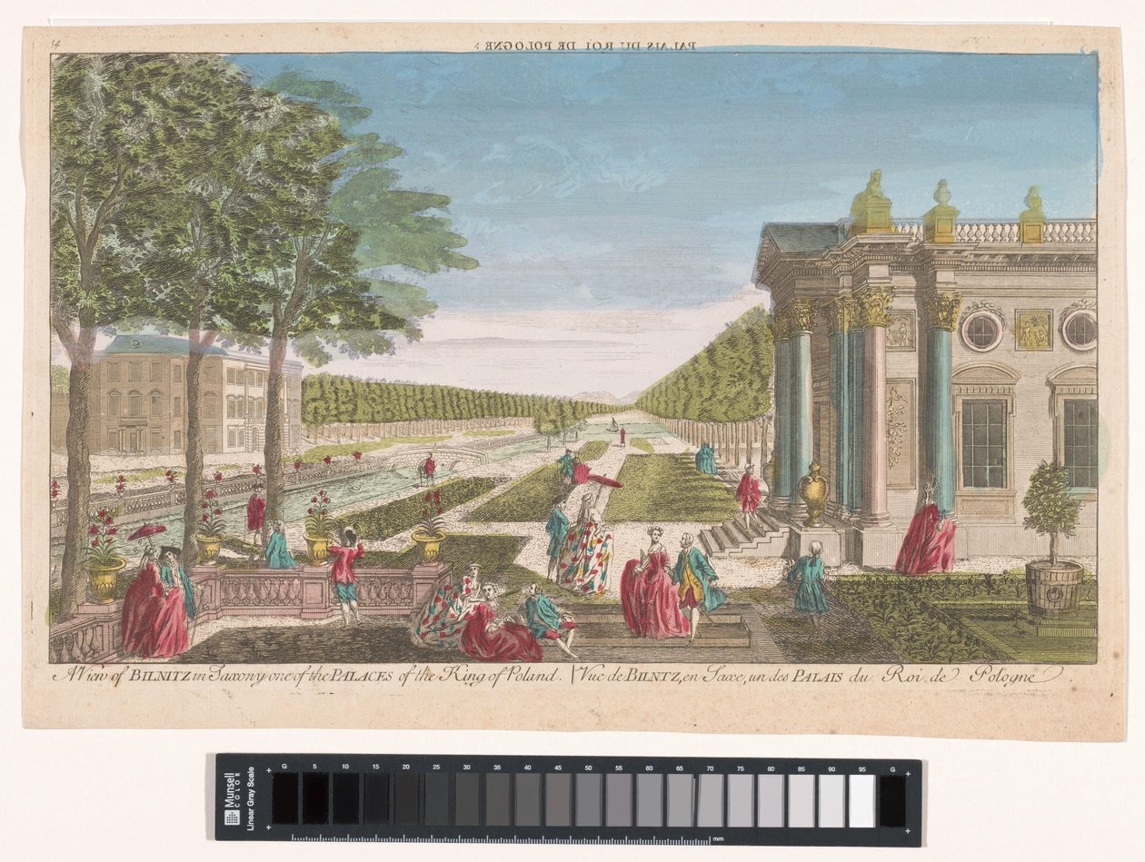 Gezicht op het Schloss Pillnitz Polonya kralının saraylarından biri olan Saksonya