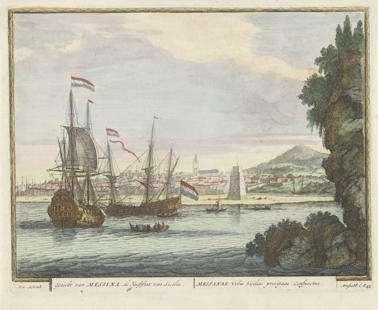 Messina şehrinin sudan görünümü Dünyadaki şehirlerin profilleri (dizi başlığı) by Anonymous