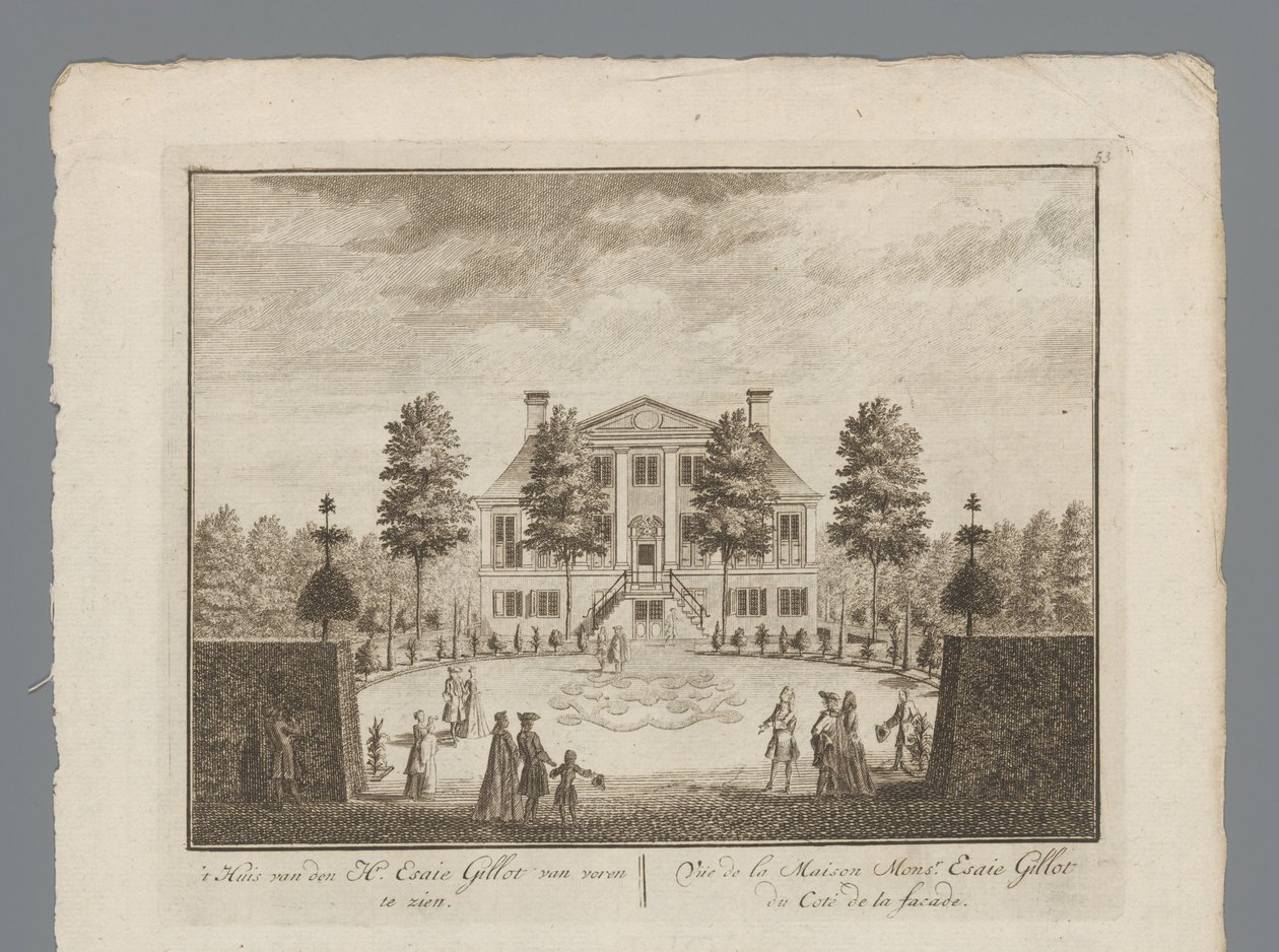 Esaie Gillot 't Huis van den Hr. Önden görülen Esaie Gillot / Vüe de la Maison Monsr. Esaie Gillot du Coté de la cephe (nesne üzerindeki başlık) Kabine van den Hr.'nin iç görünümü. Esaie Gillot / Vüe de la Maison de M by Anonymous