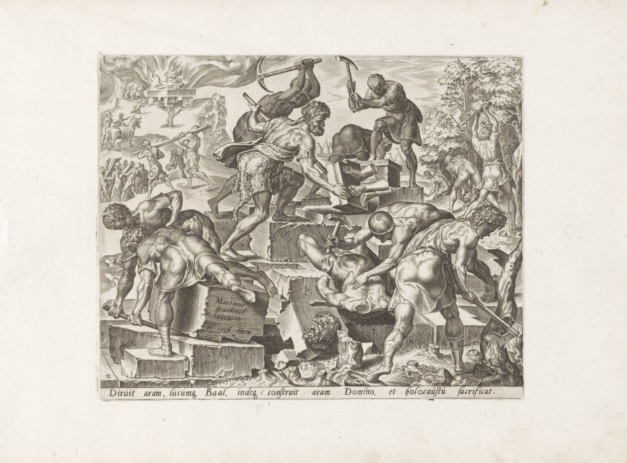 Gideon, Baal'ın Gideon Tarihi'nin sunağını yıkıyor (dizi başlığı) by Anonymous