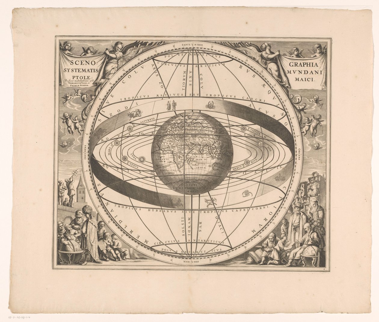 Batlamyus sisteminin gökyüzü haritası Scenographia systematis mundani Ptolemaici (nesne üzerindeki başlık) by Anonymous