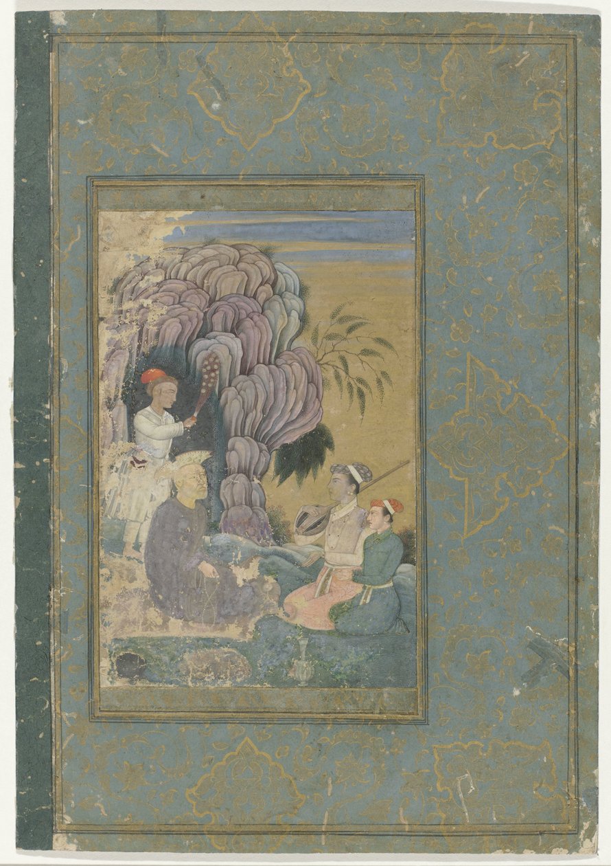 Bir keşişi ziyaret eden saraylılar by Anonymous