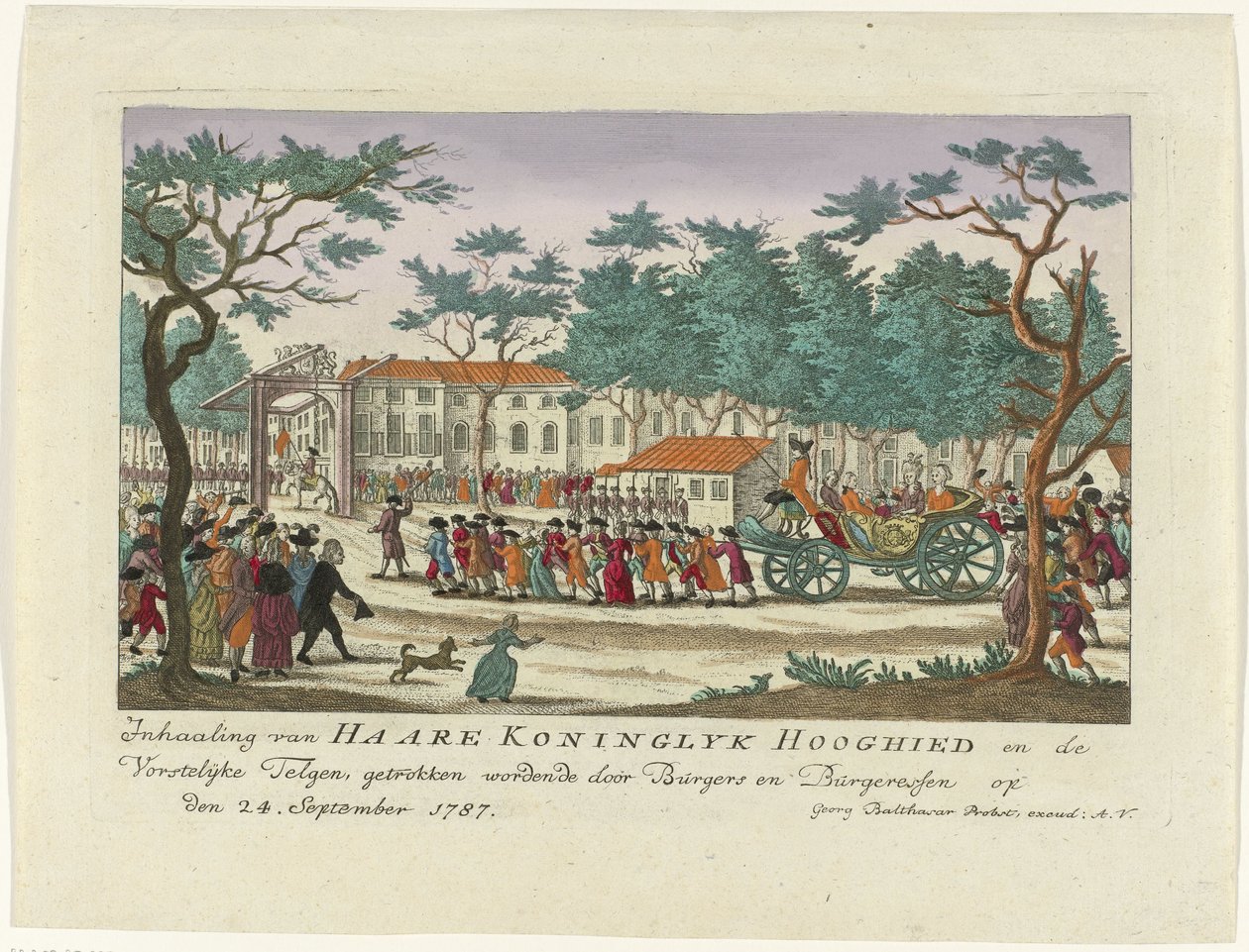 Orange Prensesi ve Çocukların Sollanması, 1787 Haare Koninglyk Hooghied ve Royal Scions