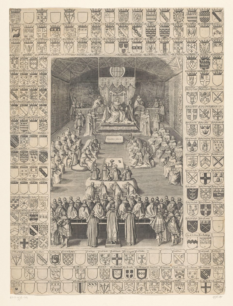 Charles I, 1628 Parlamento oturumunu açar by Anonymous