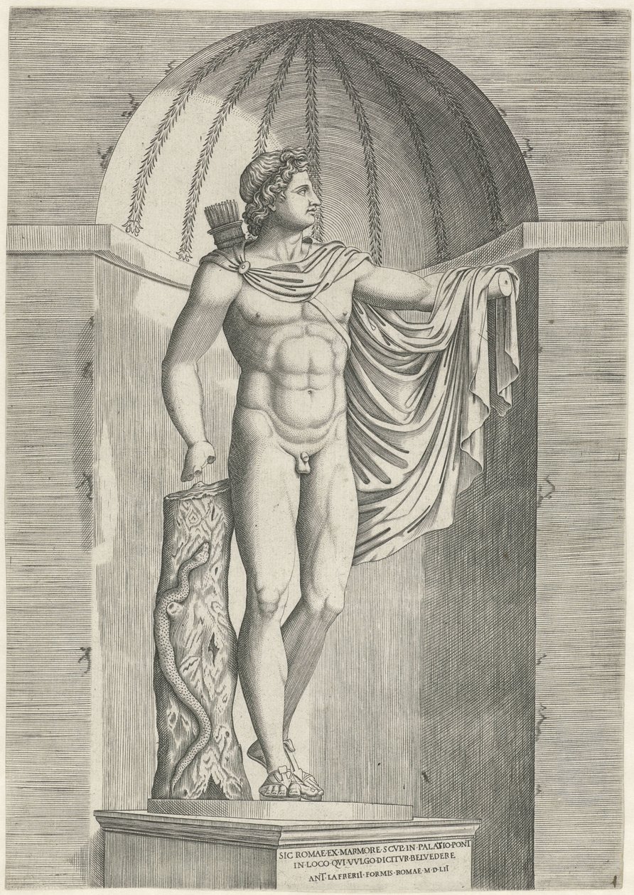 Niş içinde klasik heykel Apollo Belvedere by Anonymous
