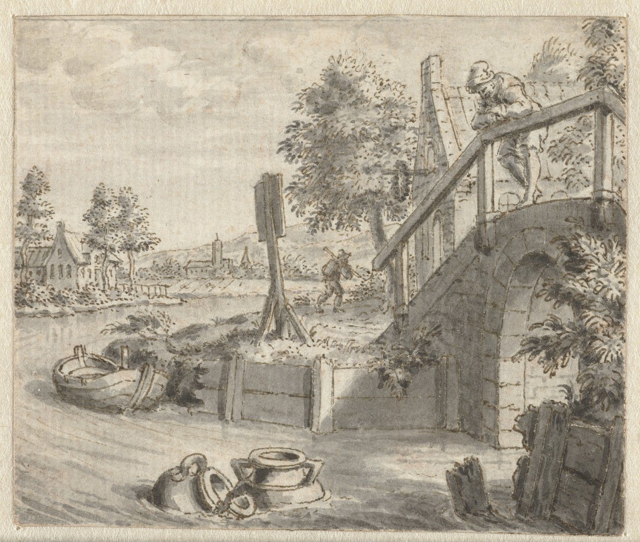 Jean de la Fontaine'in Masallarının bir baskısı için İllüstrasyonlar için Sürahi ve Kazan Tasarımları (serinin adı) by Anonymous