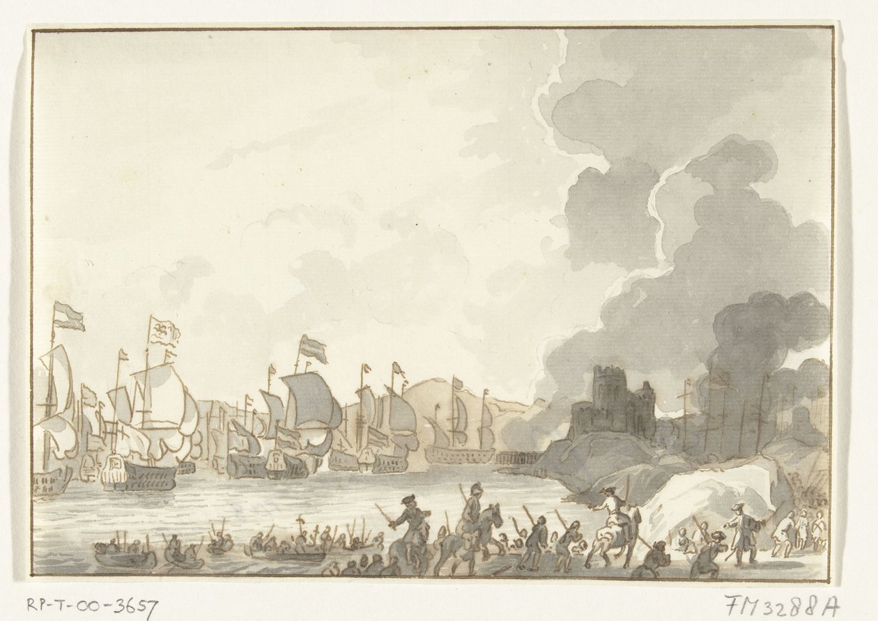 İngiliz ve Hollanda Filolarının Cadiz'e Çıkarması, 1702 by Anonymous