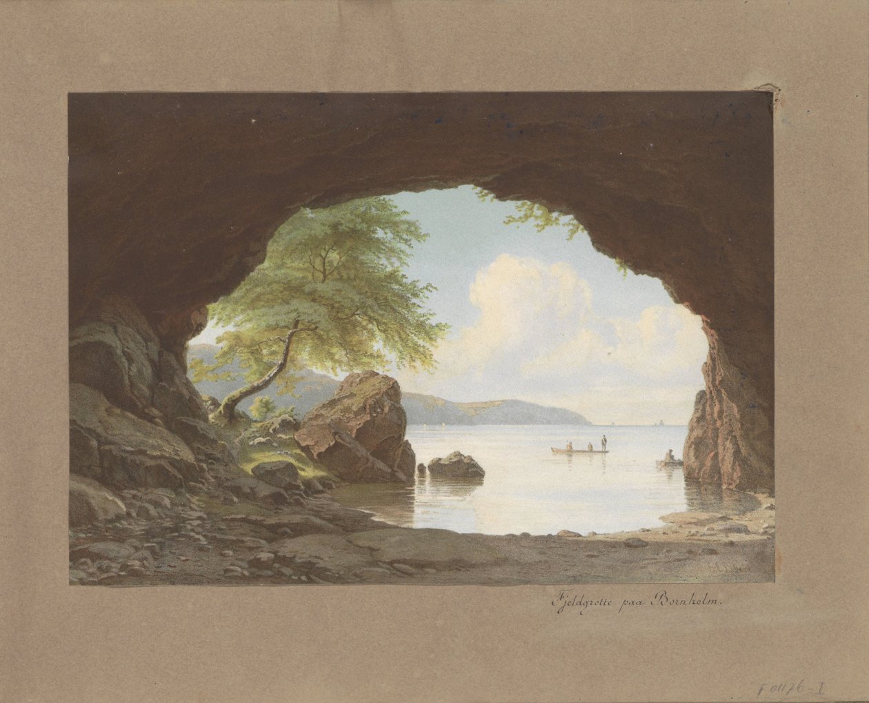 GE Libert Fjeldgrotte paa Bornholm'un Fjeldgrotte paa Bornholm tablosundan sonraki manzara (nesne üzerindeki başlık) by Anonymous