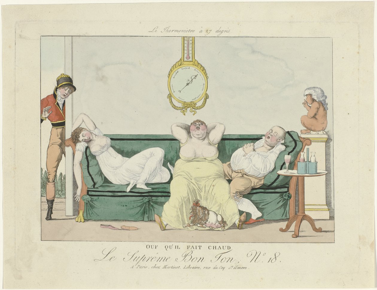 Le Supreme Bon Ton, 1800-1815, No. 18: Vay, hava ne kadar sıcak by Anonymous