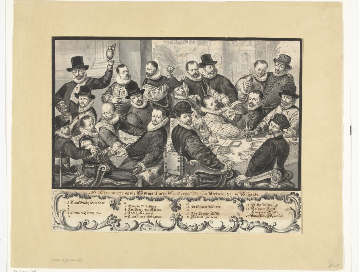 Handboogdoelen subaylarının Amsterdam'daki yemeği, 1586 by Anonymous