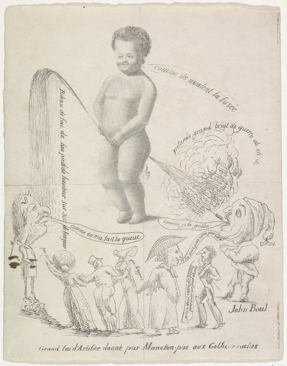 Manneken Pis havai fişek patlatıyor, 1820 Grand feu d