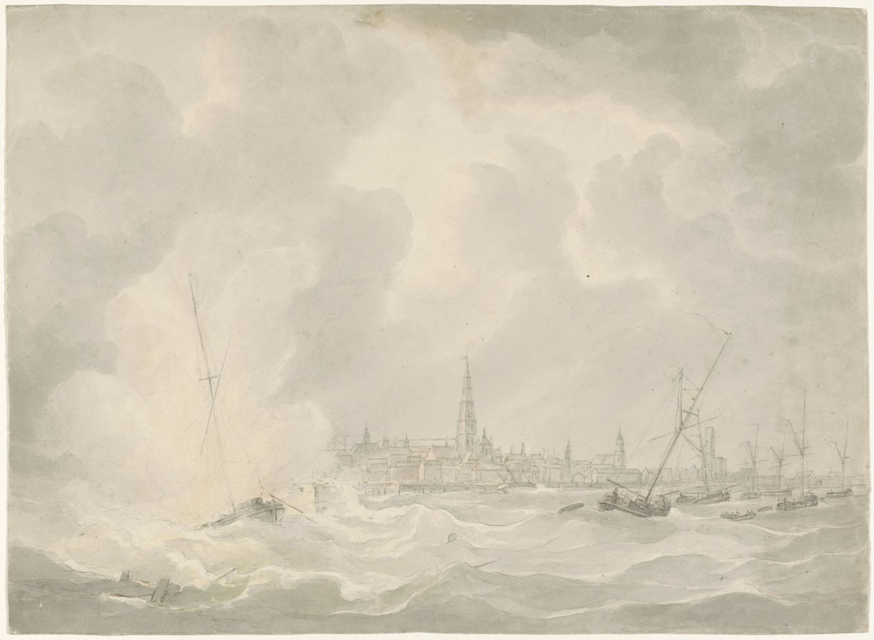 Jan van Speijk'in teknesinin patlaması, 1831 by Anonymous