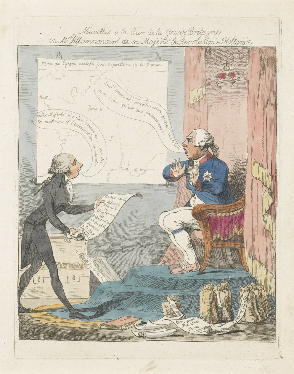 Pitt brengt George III, 1795 Nederland