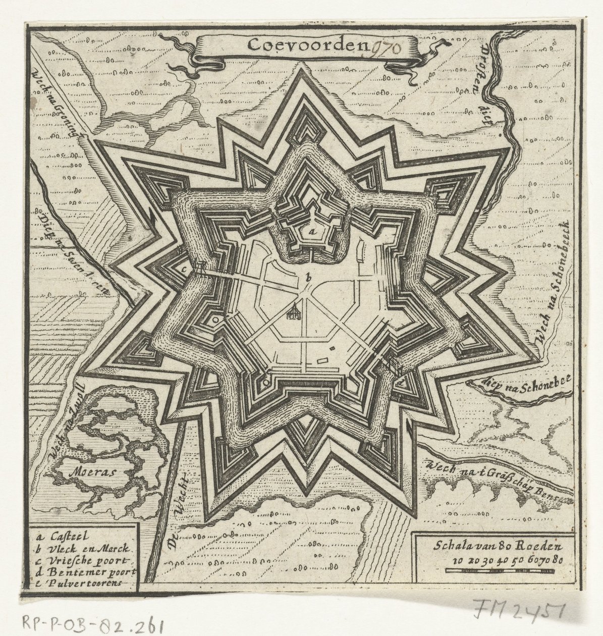 Coevorden Haritası, 1672 Coevoorden (nesne üzerindeki başlık) by Anonymous