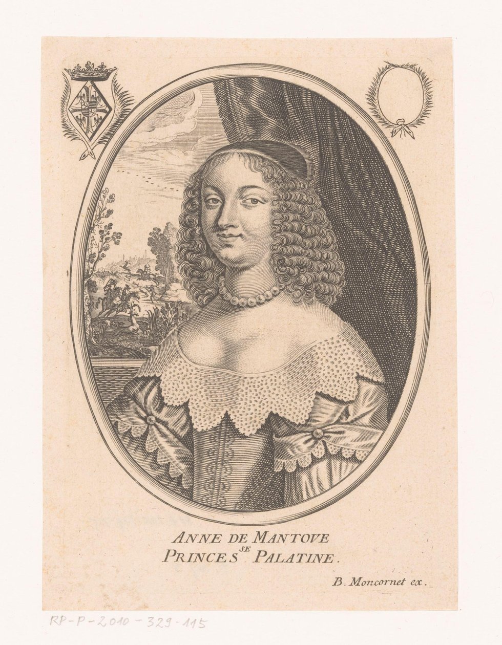Portret van Anne Gonzaga Anne de Mantove, prenses Palatine (nesne üzerindeki başlık) by Anonymous