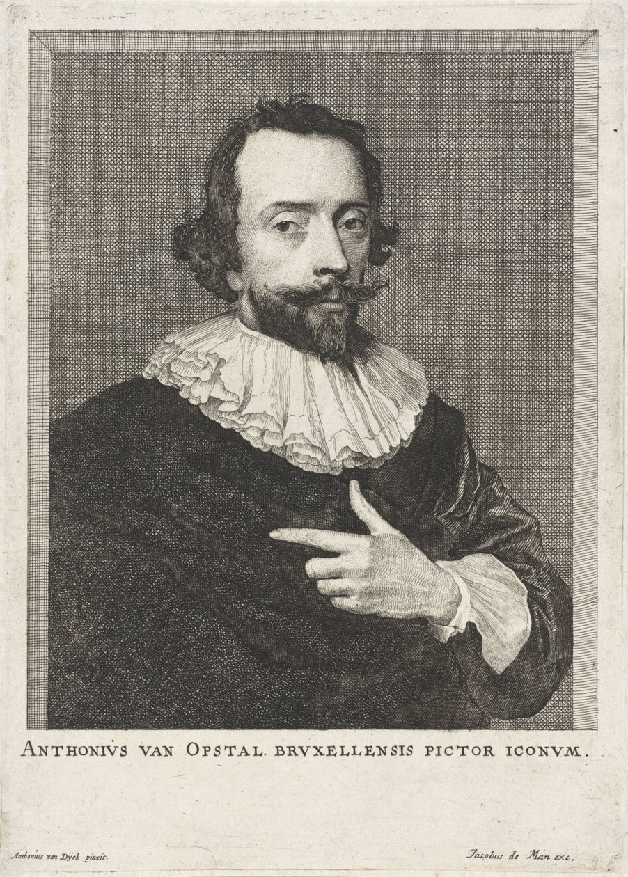 Anton van Opstal'ın portresi Anthonius van Opstal Bruxellensis pictor iconum (nesne üzerindeki başlık) by Anonymous