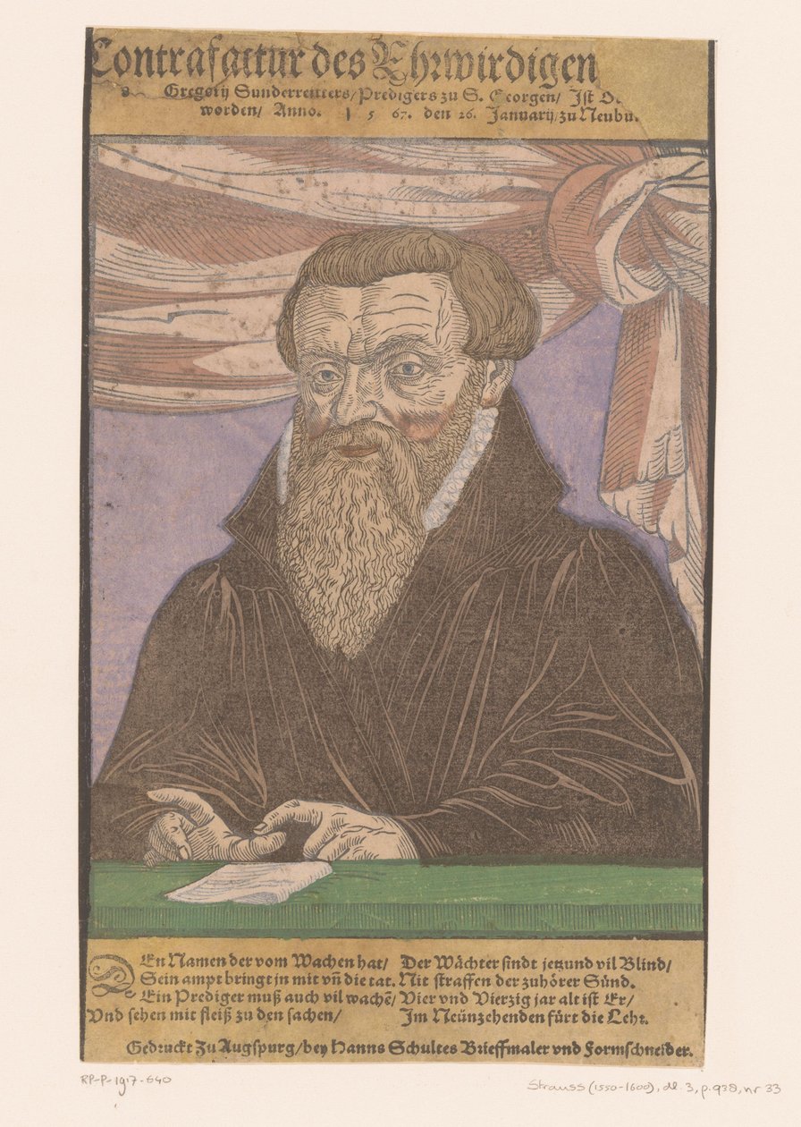 Gregor Sunderreitter'in Portresi by Anonymous