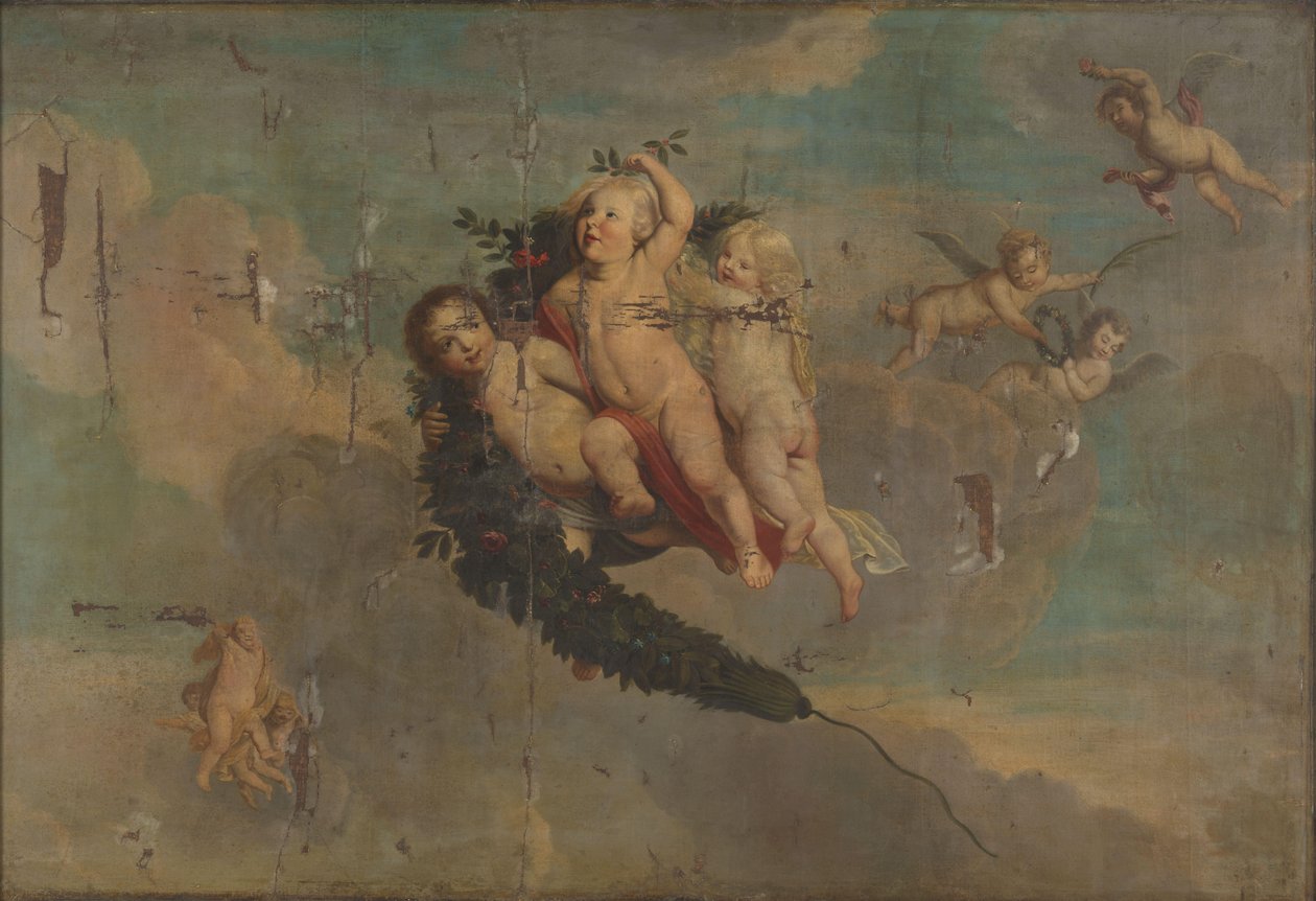 Festoonlu Putti by Anonymous