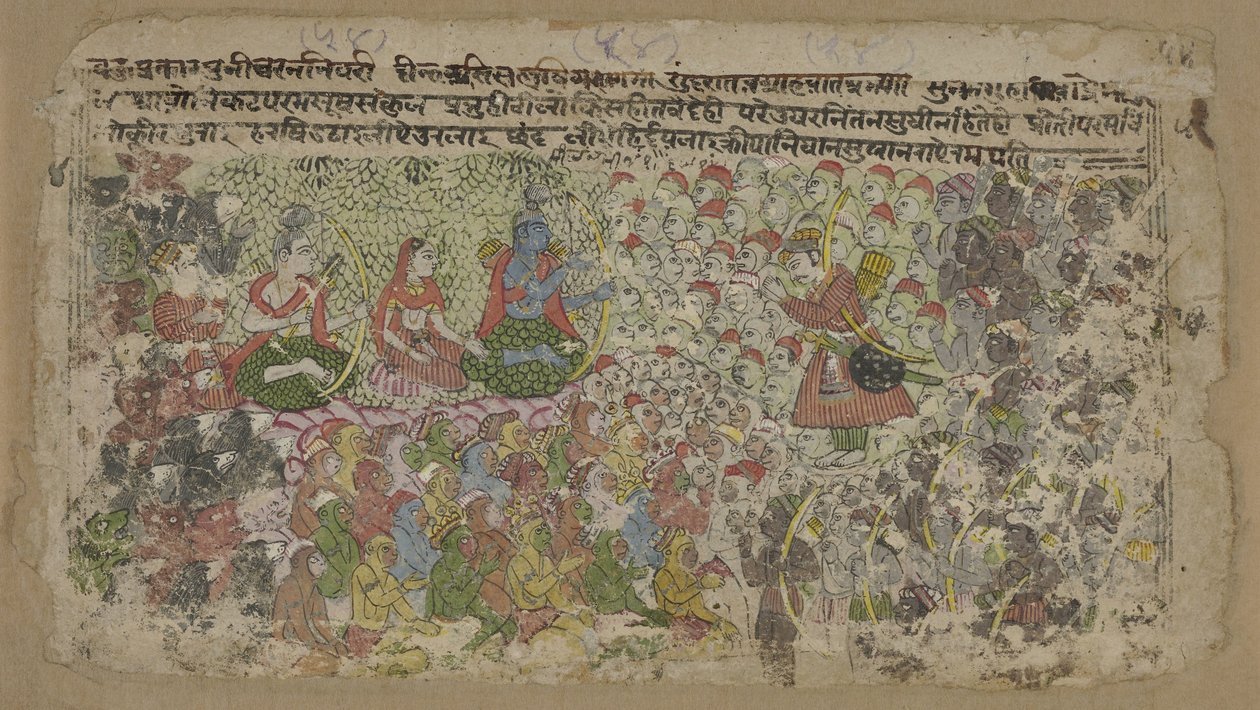 maymun ordusu ile Rama ve Sita by Anonymous
