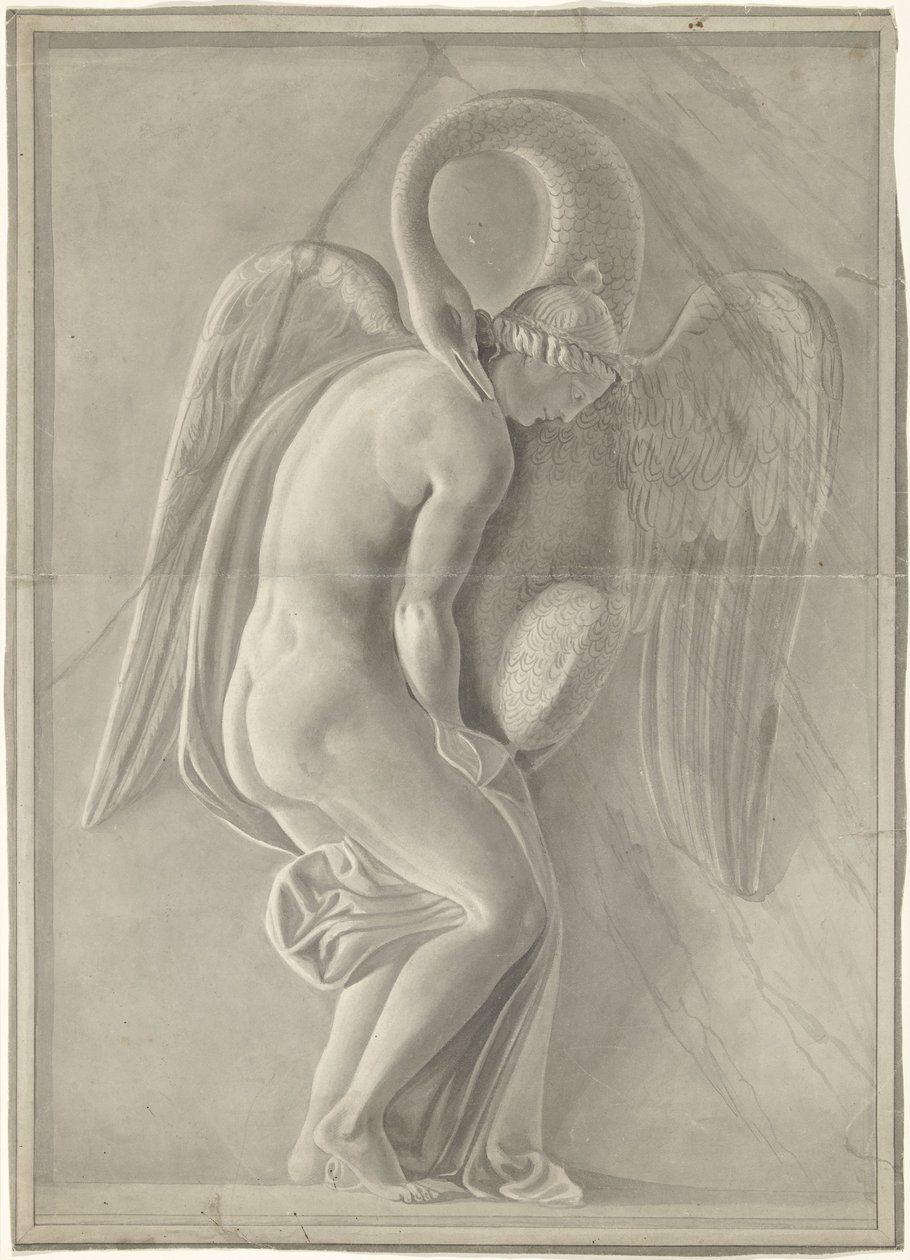 Leda ve kuğu ile Rölyef by Anonymous