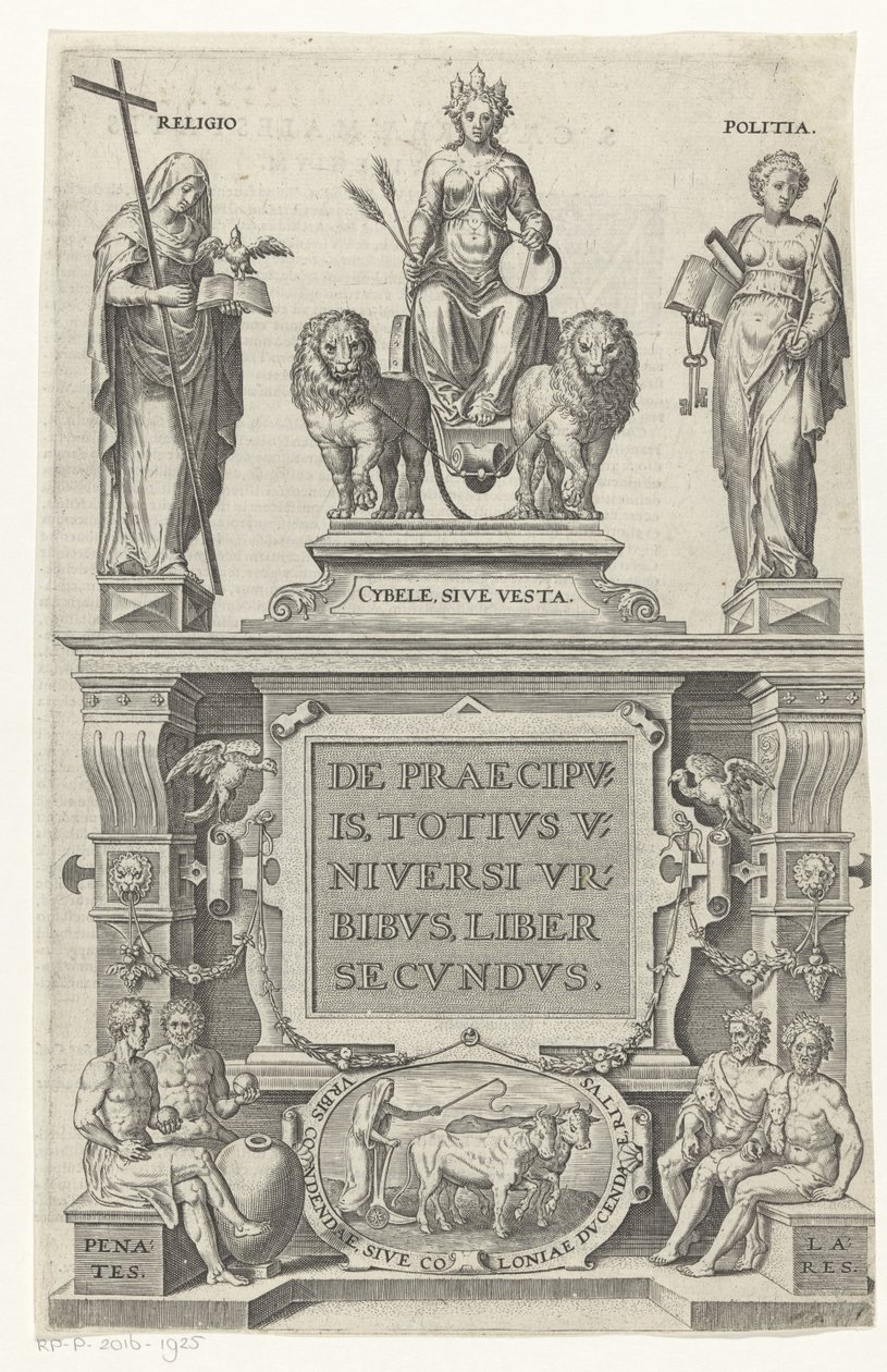 Rhea, Din, Bestuur en huisgoden Başlık sayfası: Georg Braun en Franz Hogenberg, De praecipuis, totius universi urbis, liber secundus, s.a. by Anonymous