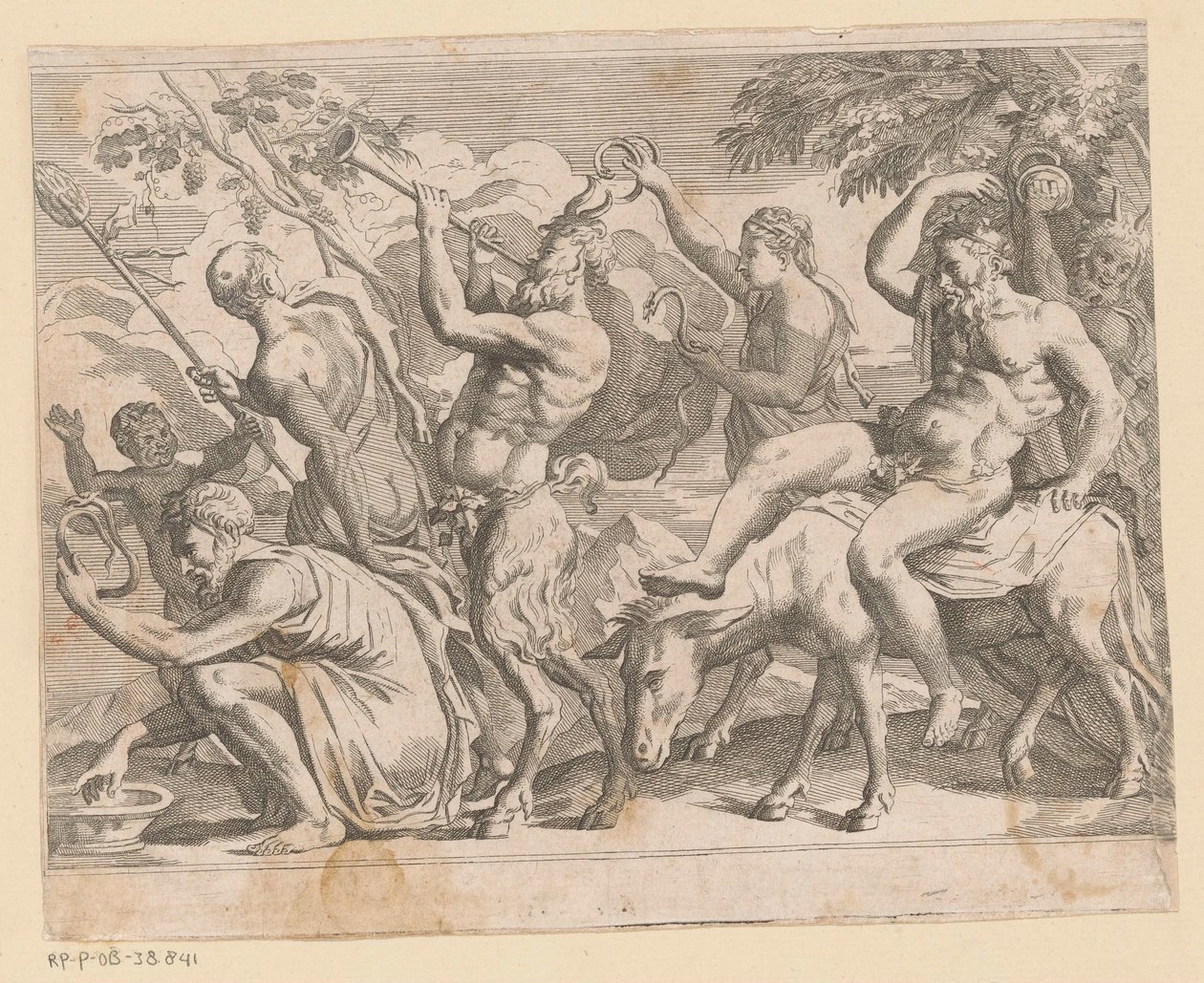 Silenus saters en maenaden ile bir araya geldi by Anonymous