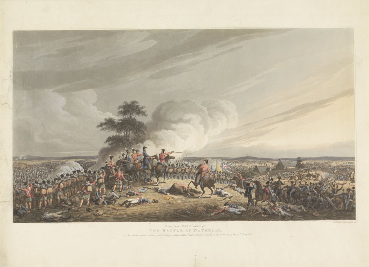 Cüruf bij Waterloo, 1815 18 Haziran 1815 akşamı saat 7 sularında Fransızlara yapılan büyük hücumun başlangıcında, Waterloo Savaşı
