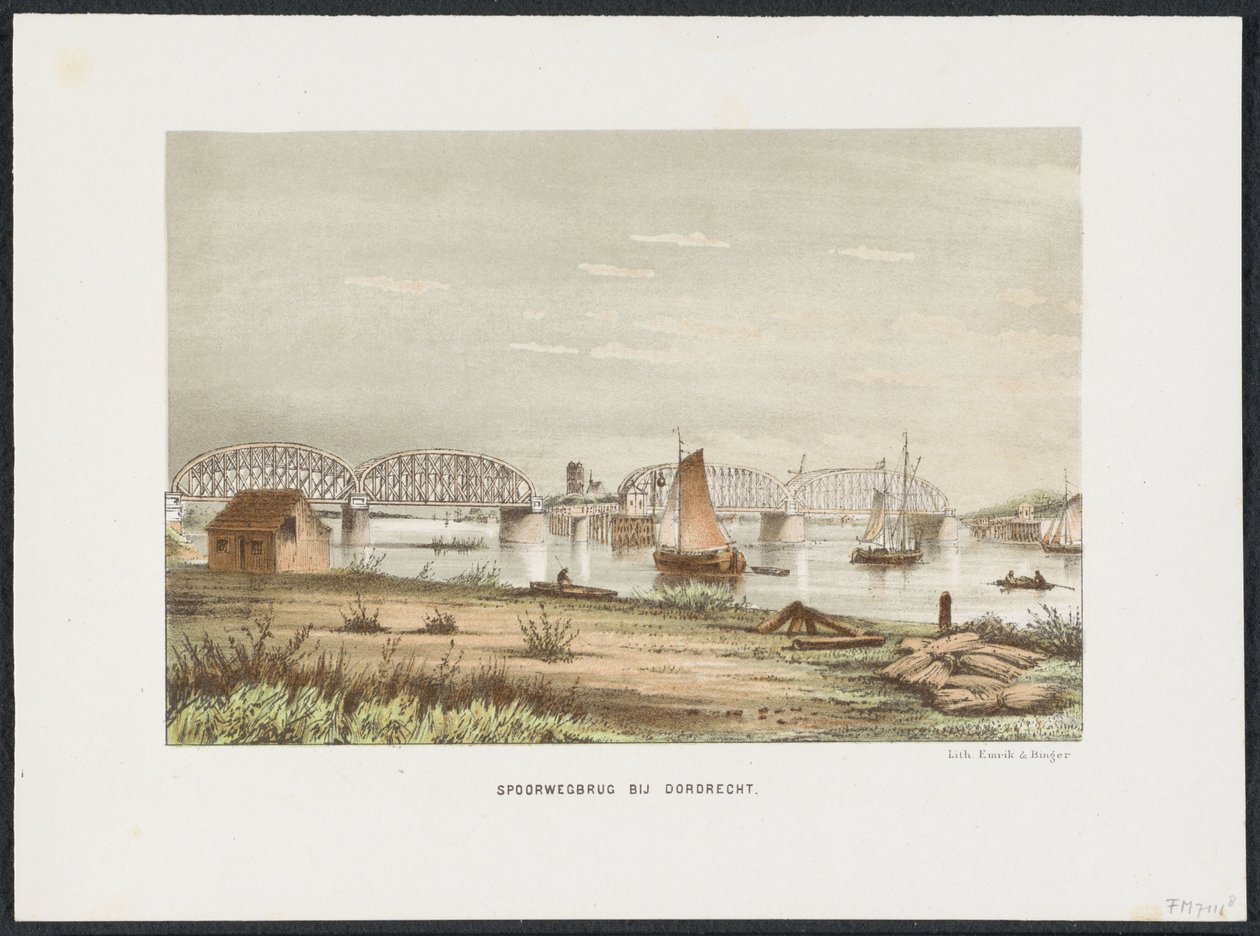 Dordrecht yakınlarındaki demiryolu köprüsü, 1872 Dordrecht yakınlarındaki demiryolu köprüsü (nesnedeki başlık) Hollanda