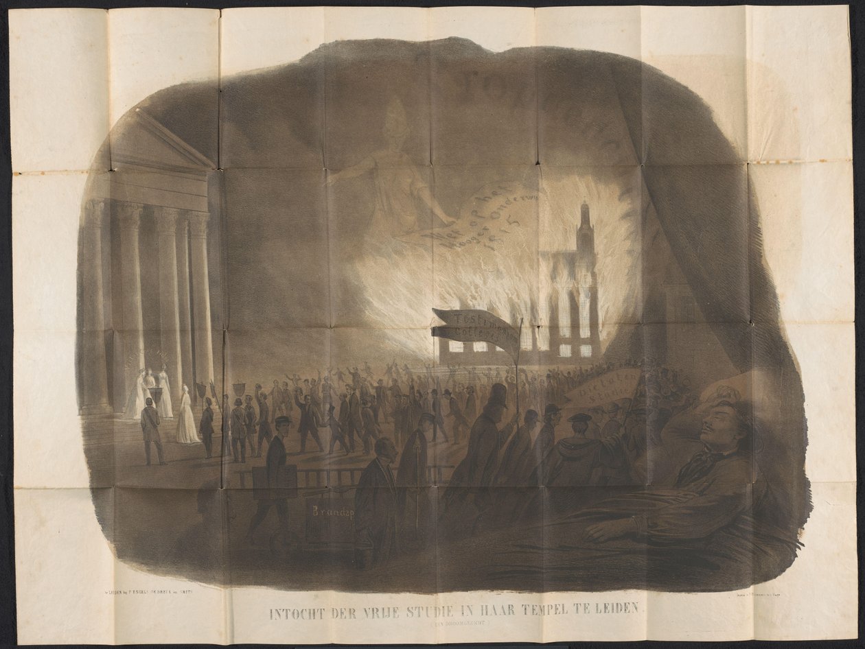 Leiden öğrenci almanağında karikatür, 1866 Leiden