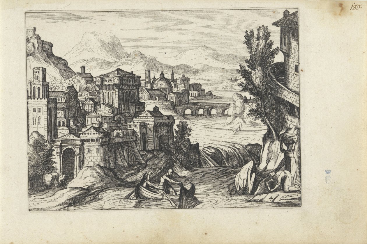Bir nehir üzerinde şehir Rakamlarla manzaralar (dizi başlığı) by Anonymous